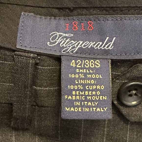 Brooks Brothers 1818 Fitzgerald Estarto Men 40S 36x28 Suit Wool Pinstripe Gray - Picture 10 of 16